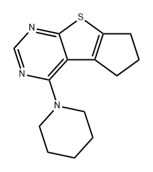 4-(哌啶-1-基)-6,7-二氢-5H-环戊二烯并[4,5]噻吩并[2,3-D]嘧啶 结构式