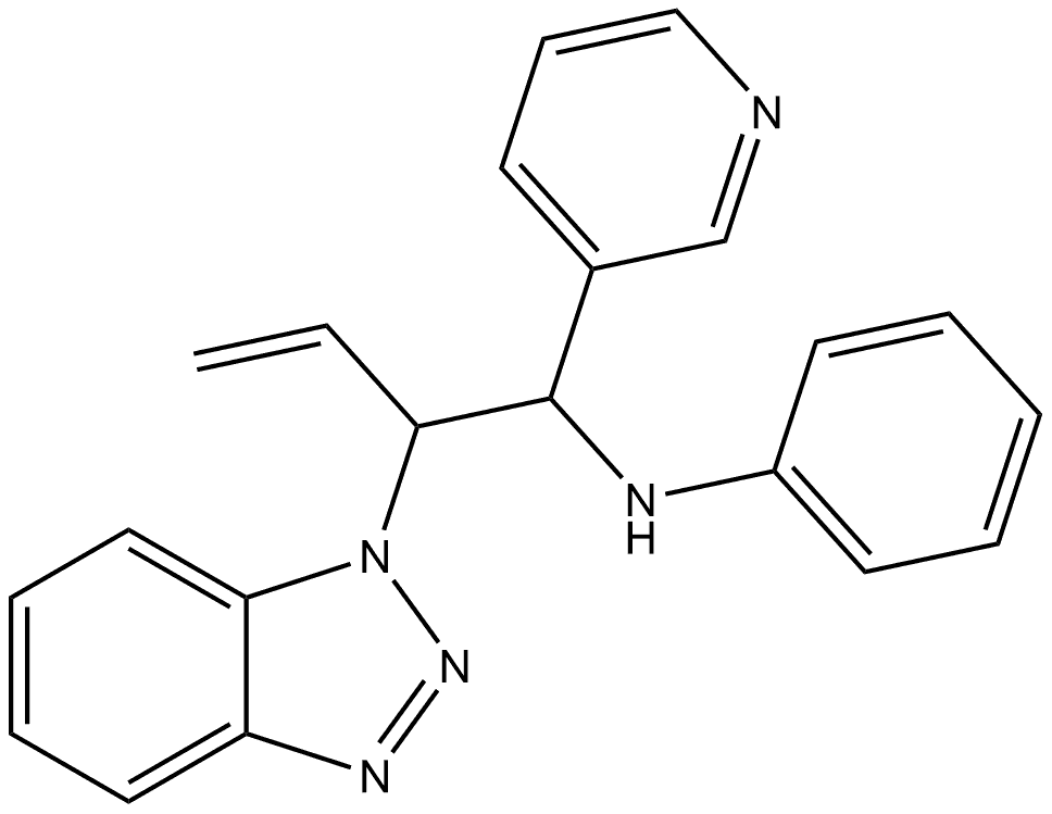 N-(2-(1H-苯并[D][1,2,3]三唑-1-基)-1-(吡啶-3-基)丁-3-烯-1-基)苯胺 结构式