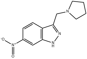 1H-Indazole, 6-nitro-3-(1-pyrrolidinylmethyl)- 结构式