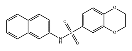 N-(萘-2-基)-2,3-二氢苯并[B][1,4]二噁烷-6-磺酰胺 结构式