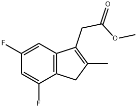 1H-Indene-3-acetic acid, 5,7-difluoro-2-methyl-, methyl ester 结构式