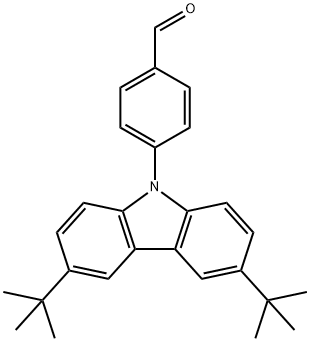 4-(3,6-二叔丁基-9H-咔唑-9-基)苯甲醛 结构式