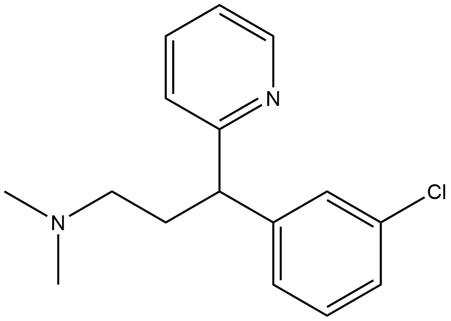 3-(3-氯苯基)-N,N-二甲基-3-(2-吡啶基)-1-丙胺 结构式