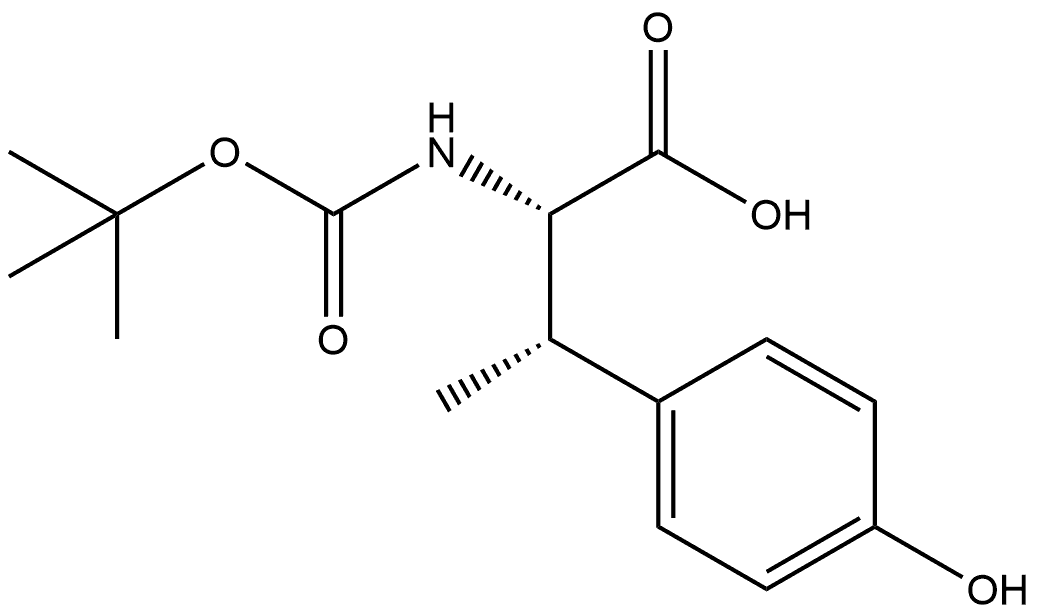 (2S,3S)-2-Boc-amino-3-(4-hydroxy-phenyl)-butyric acid 结构式