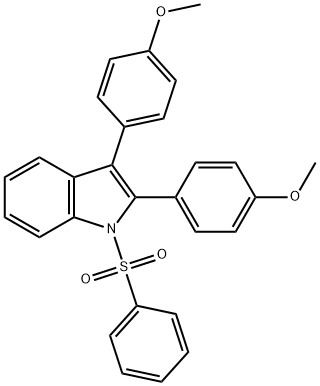 1H-Indole, 2,3-bis(4-methoxyphenyl)-1-(phenylsulfonyl)- 结构式