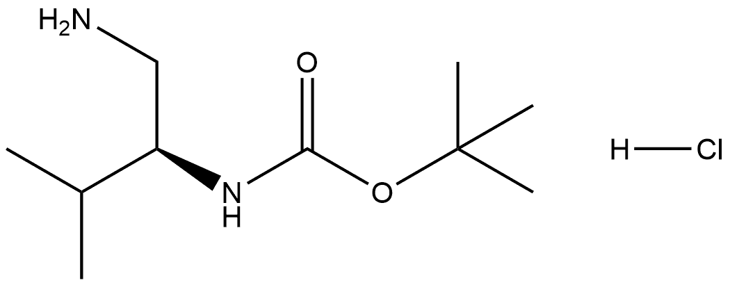 tert-butyl (S)-(1-amino-3-methylbutan-2-yl)carbamate hydrochloride 结构式