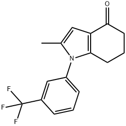 2-methyl-1-[3-(trifluoromethyl)phenyl]-4,5,6,7-tetrahydro-1H-indol-4-one 结构式