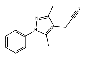 1H-Pyrazole-4-acetonitrile, 3,5-dimethyl-1-phenyl- 结构式