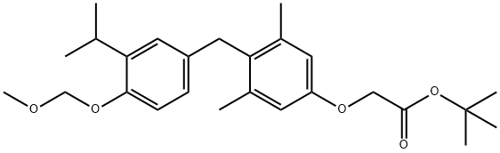 Acetic acid, 2-[4-[[4-(methoxymethoxy)-3-(1-methylethyl)phenyl]methyl]-3,5-dimethylphenoxy]-, 1,1-dimethylethyl ester 结构式