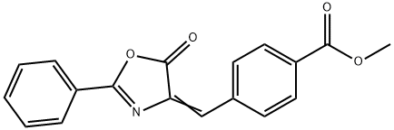 Benzoic acid, 4-[(5-oxo-2-phenyl-4(5H)-oxazolylidene)methyl]-, methyl ester 结构式