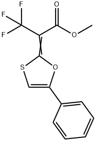 methyl 3,3,3-trifluoro-2-(5-phenyl-1,3-oxathiol-2-ylidene)propanoate 结构式