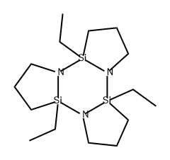 Tris[1,2]azasilolo[1,2-a:1',2'-c:1'',2''-e][1,3,5,2,4,6]triazatrisiline, 5,10,15-triethyldodecahydro- 结构式