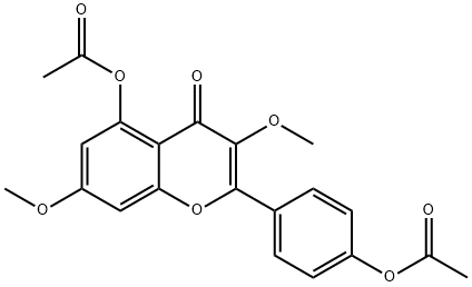4H-1-Benzopyran-4-one, 5-(acetyloxy)-2-[4-(acetyloxy)phenyl]-3,7-dimethoxy- 结构式
