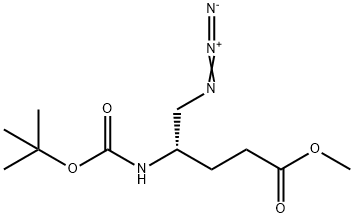 Methyl (4S)-5-azido-4-[[(1,1-dimethylethoxy)carbonyl]amino]pentanoate 结构式
