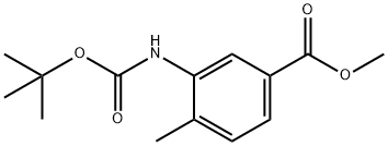 3-((叔丁氧基羰基)氨基)-4-甲基苯甲酸甲酯 结构式