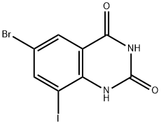 6-bromo-8-iodo-1,2,3,4-tetrahydroquinazoline-2,4-dione 结构式