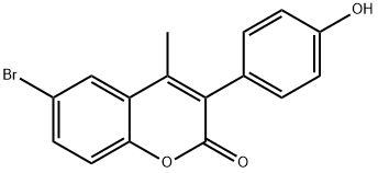 2H-1-Benzopyran-2-one, 6-bromo-3-(4-hydroxyphenyl)-4-methyl- 结构式