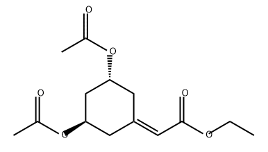 Acetic acid, 2-[(3R,5R)-3,5-bis(acetyloxy)cyclohexylidene]-, ethyl ester 结构式