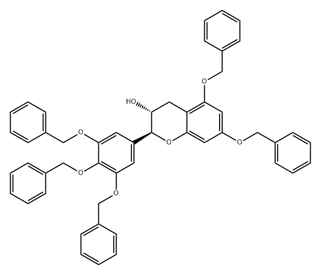 2H-1-Benzopyran-3-ol, 3,4-dihydro-5,7-bis(phenylmethoxy)-2-[3,4,5-tris(phenylmethoxy)phenyl]-, (2S,3R)- 结构式