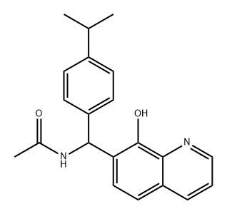 N-((8-羟基喹啉-7-基)(4-异丙基苯基)甲基)乙酰胺 结构式