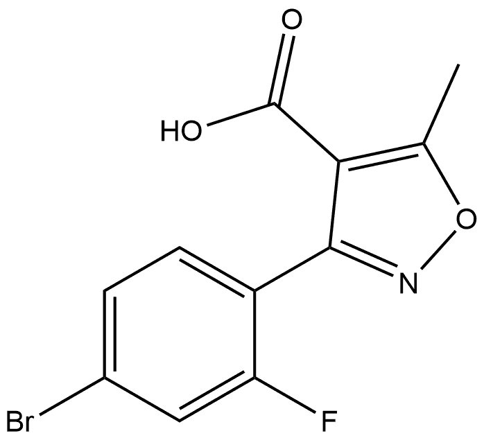 3-(4-溴-2-氟苯基)-5-甲基异噁唑-4-甲酸 结构式