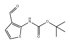 (3-甲酰基噻吩-2-基)氨基甲酸叔丁酯 结构式