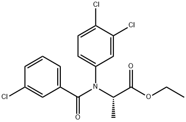 L-Alanine, N-(3-chlorobenzoyl)-N-(3,4-dichlorophenyl)-, ethyl ester 结构式