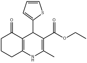 2-甲基-5-氧基-4-(噻吩-2-基)-1,4,5,6,7,8-六氢喹啉-3-羧酸乙酯 结构式