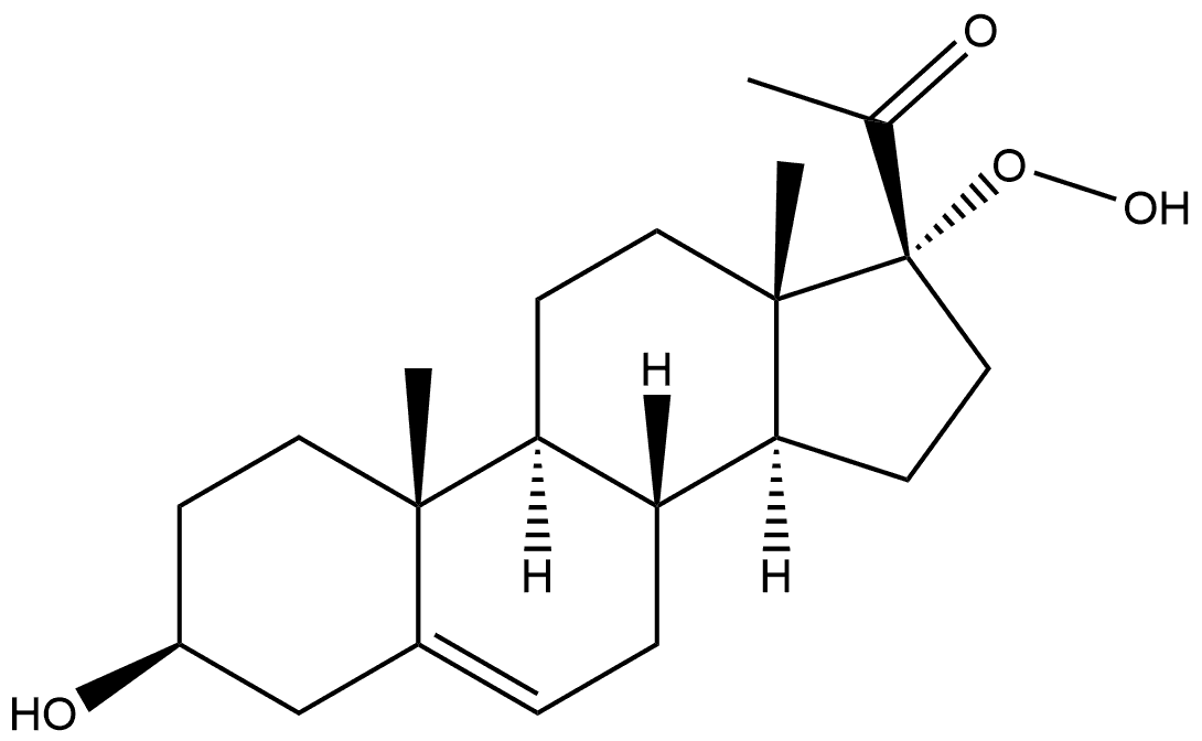 Pregn-5-en-20-one, 17-hydroperoxy-3-hydroxy-, (3β)- (9CI) 结构式