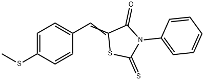 (5Z)-5-[(4-methylsulfanylphenyl)methylidene]-3-phenyl-2-sulfanylidene-1,3-thiazolidin-4-one 结构式