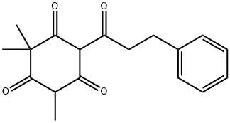 1,3,5-Cyclohexanetrione, 2,2,4-trimethyl-6-(1-oxo-3-phenylpropyl)- 结构式