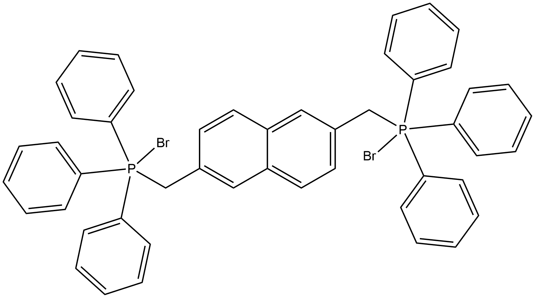 (Naphthalene-2,6-diylbis(methylene))bis(triphenylphosphonium) bromide 结构式
