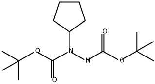 1,2-Hydrazinedicarboxylic acid, 1-cyclopentyl-, 1,2-bis(1,1-dimethylethyl) ester 结构式