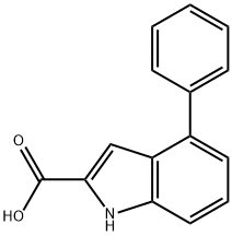 4-苯基吲哚-2-甲酸 结构式