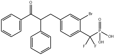 Phosphonic acid, P-[[2-bromo-4-(3-oxo-2,3-diphenylpropyl)phenyl]difluoromethyl]- 结构式