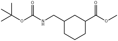 Methyl 3-[[[(1,1-dimethylethoxy)carbonyl]amino]methyl]cyclohexanecarboxylate 结构式