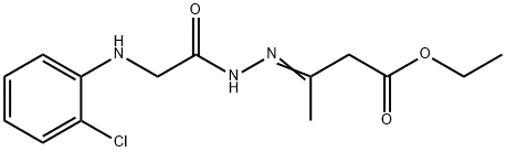 ethyl 3-({[(2-chlorophenyl)amino]acetyl}hydrazono)butanoate (non-preferred name) 结构式