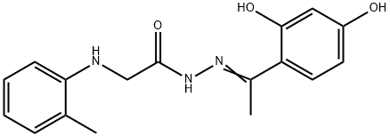 N'-[1-(2,4-dihydroxyphenyl)ethylidene]-2-[(2-methylphenyl)amino]acetohydrazide (non-preferred name) 结构式