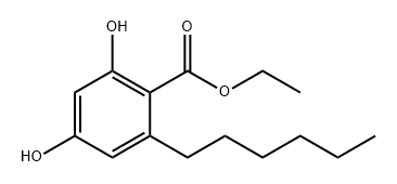 2,4-二羟基-6-己基苯甲酸乙酯 结构式