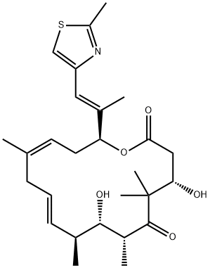 Oxacyclohexadeca-10,13-diene-2,6-dione, 4,8-dihydroxy-5,5,7,9,13-pentamethyl-16-[(1E)-1-methyl-2-(2-methyl-4-thiazolyl)ethenyl]-, (4S,7R,8S,9S,10E,13Z,16S)- 结构式