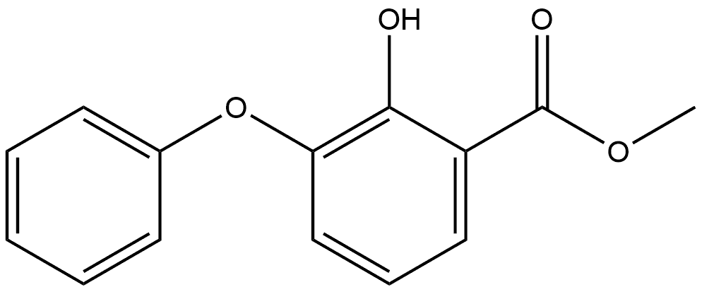 Benzoic acid, 2-hydroxy-3-phenoxy-, methyl ester 结构式