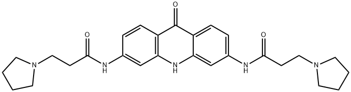 1-Pyrrolidinepropanamide, N,N'-(9,10-dihydro-9-oxo-3,6-acridinediyl)bis- 结构式