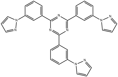 2,4,6-三(3-(1H-吡唑-1-基)苯基)-1,3,5-三嗪 结构式