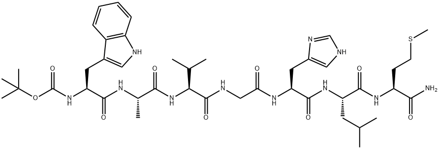 L-Methioninamide, N-[(1,1-dimethylethoxy)carbonyl]-L-tryptophyl-L-alanyl-L-valylglycyl-L-histidyl-L-leucyl- (9CI) 结构式