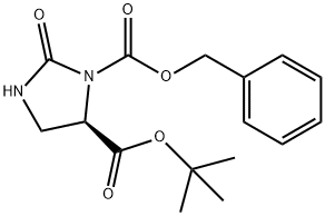 1,5-Imidazolidinedicarboxylic acid, 2-oxo-, 5-(1,1-dimethylethyl) 1-(phenylmethyl) ester, (5R)- 结构式