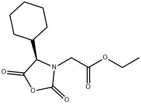 3-OXAZOLIDINEACETIC ACID, 4-CYCLOHEXYL-2,5-DIOXO-, ETHYL ESTER, (4R)- 结构式
