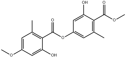 Benzoic acid, 2-hydroxy-4-[(2-hydroxy-4-methoxy-6-methylbenzoyl)oxy]-6-methyl-, methyl ester 结构式