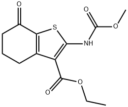 Ethyl 2-[(methoxycarbonyl)amino]-7-oxo-4,5,6,7-tetrahydro-1-benzothiophene-3-carboxylate 结构式