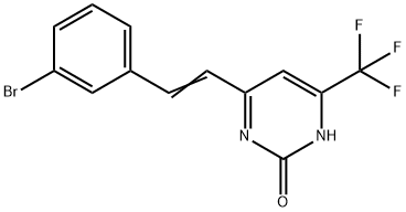 4-[2-(3-Bromophenyl)ethenyl]-6-(trifluoromethyl)-2(1H)-pyrimidinone 结构式