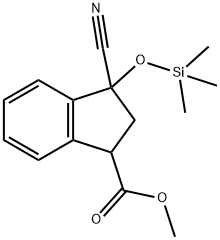 1H-Indene-1-carboxylic acid, 3-cyano-2,3-dihydro-3-[(trimethylsilyl)oxy]-, methyl ester 结构式